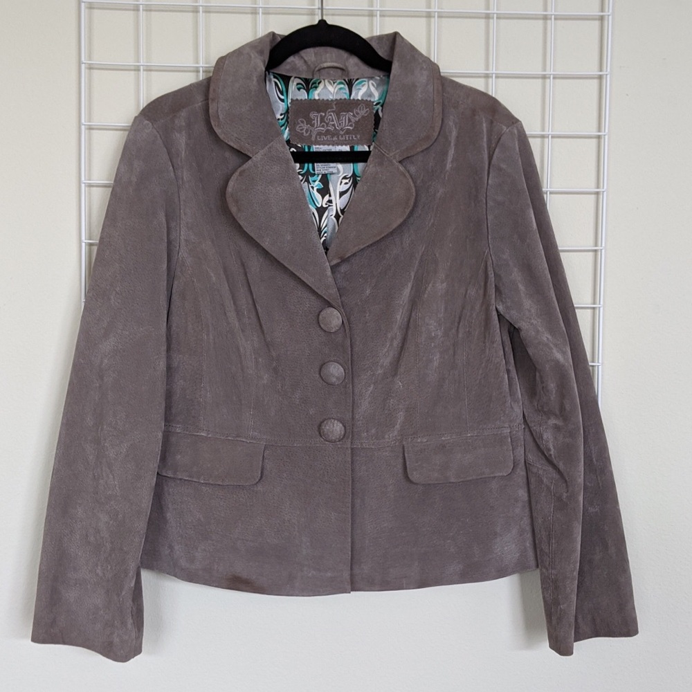 Live A Little Suede Grey Jacket